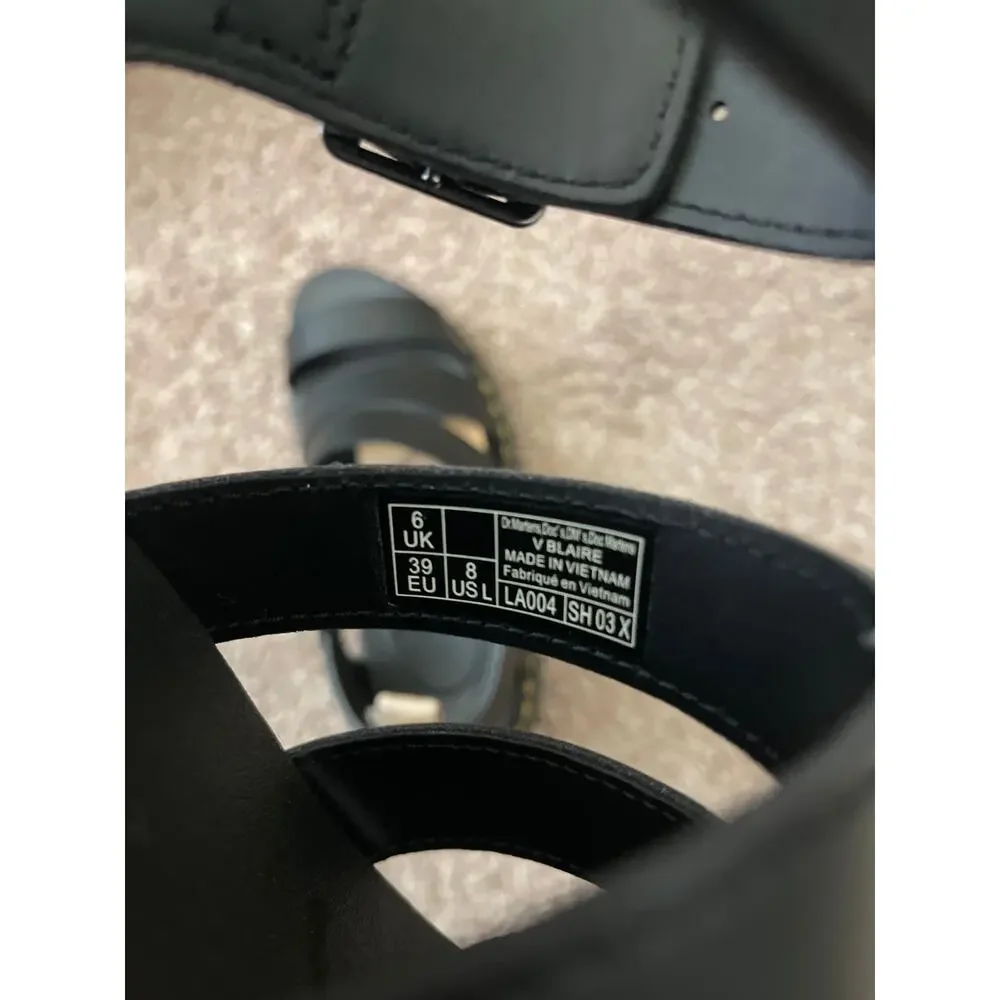 NEW Dr. Martens Vegan Blaire Sandals Black Felix Rub Off - Size 8 - Picture 6 of 6